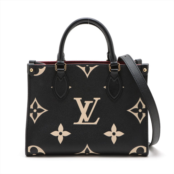 Louis Vuitton Black White Bicolor Monogram Empreinte Leather OnTheGo PM [Clearance Sale]