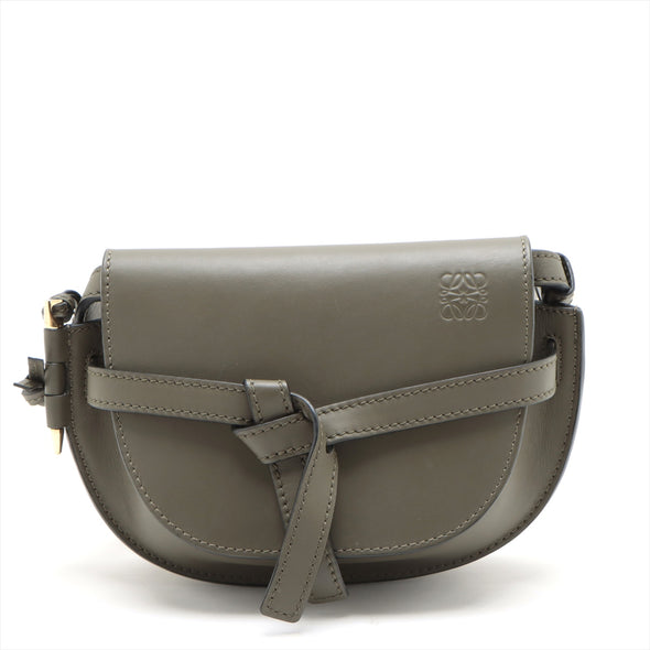 Loewe Khaki Calfskin Leather Mini Gate Bag [Clearance Sale]