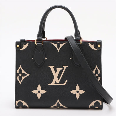 Louis Vuitton Black Beige Bicolor Monogram Empreinte OnTheGo PM [Clearance Sale]