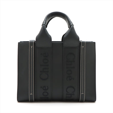 Chloe Black Leather Woody Small Tote Bag [Clearance Sale]