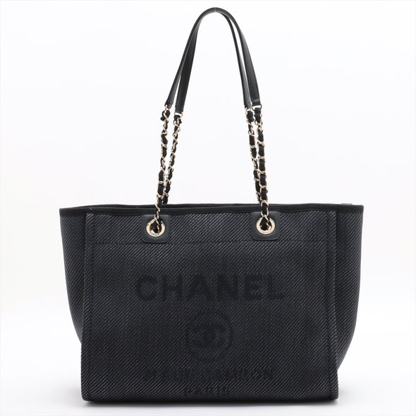 Chanel Black Deauville MM Chain Tote Bag [Clearance Sale]