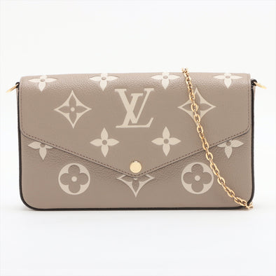 Louis Vuitton Tourterelle Bicolor Monogram Empreinte Leather Felicie Pochette [Clearance Sale]