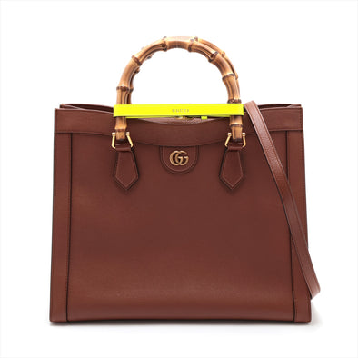 Gucci Brown Leather Diana Medium Tote Bag [Clearance Sale]