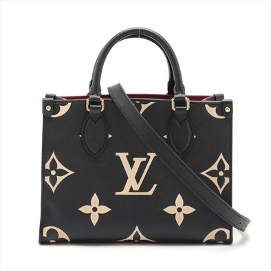 Louis Vuitton Black Beige Bicolor Monogram Empreinte Leather OnTheGo PM [Clearance Sale]