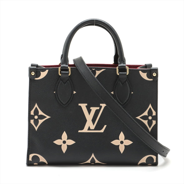 Louis Vuitton Black Beige Bicolor Monogram Empreinte Leather OnTheGo PM [Clearance Sale]