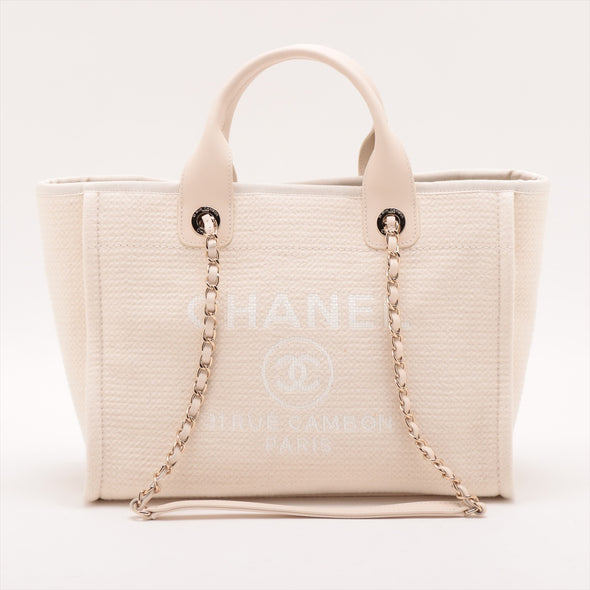 Chanel Beige Deauville MM Chain Tote Bag [Clearance Sale]