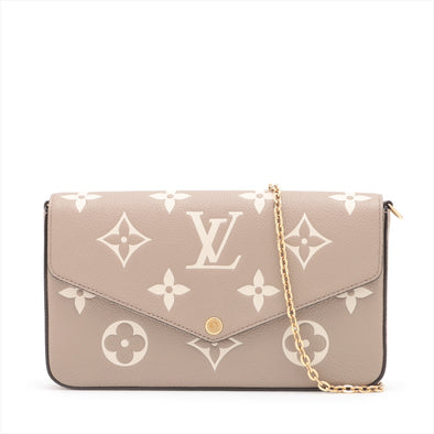 Louis Vuitton Tourterelle Bicolor Monogram Empreinte Leather Felicie Pochette [Clearance Sale]