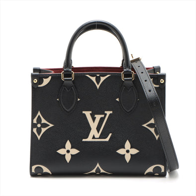 Louis Vuitton Black Beige Bicolor Monogram Empreinte OnTheGo PM [Clearance Sale]