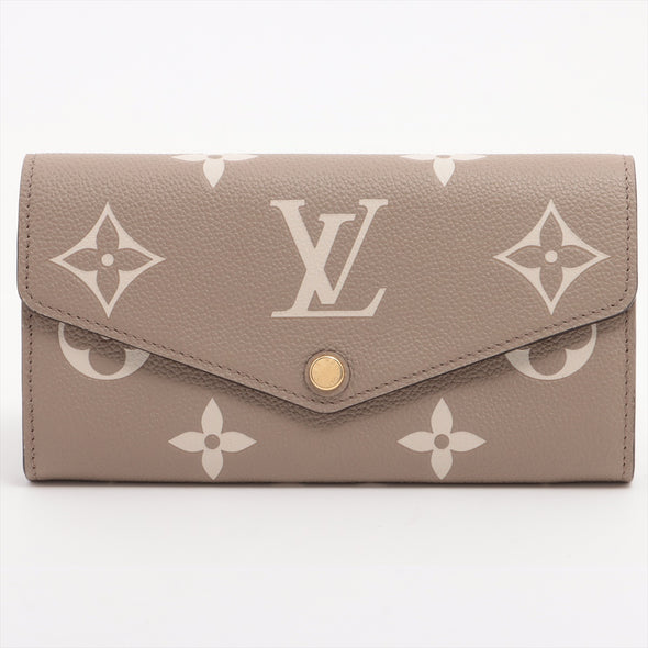 Louis Vuitton Tourterelle Bicolor Monogram Empreinte Leather Sarah Wallet [Clearance Sale]