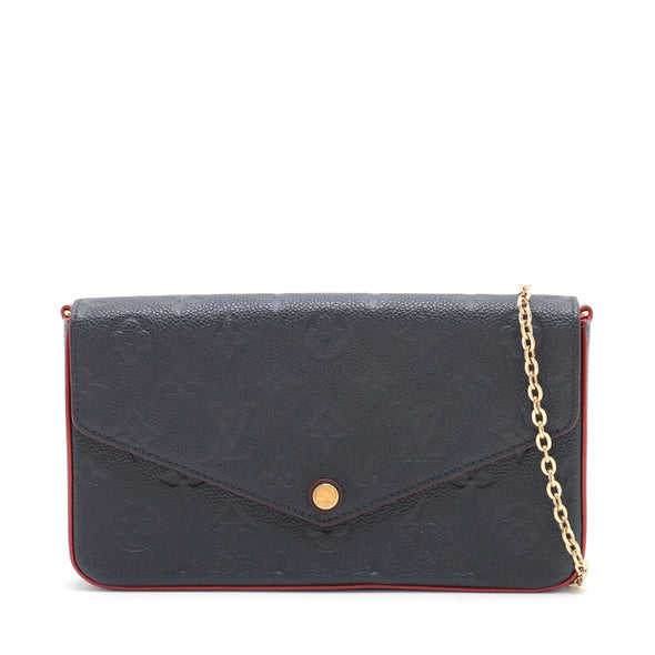 Louis Vuitton Marine Rouge Monogram Empreinte Leather Felicie Pochette [Clearance Sale]