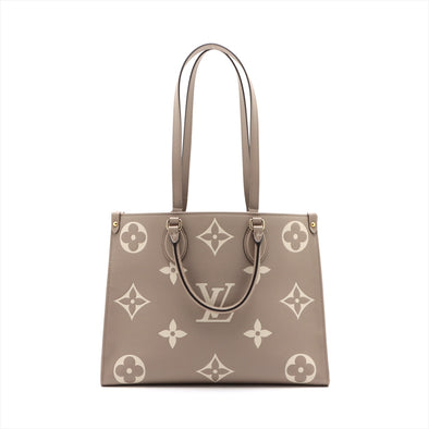 Louis Vuitton Tourterelle Bicolor Monogram Empreinte Leather OnTheGo MM [Clearance Sale]