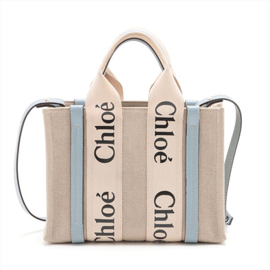 Chloe Blue Beige Woody Small Tote Bag [Clearance Sale]