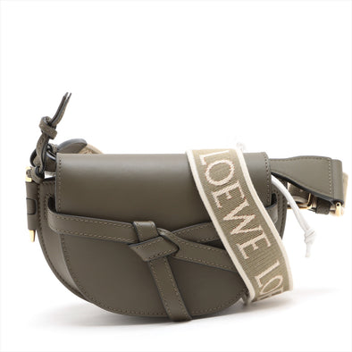 Loewe Khaki Calfskin Leather Mini Gate Bag [Clearance Sale]