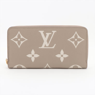 Louis Vuitton Tourterelle Bicolor Monogram Empreinte Leather Zippy Wallet [Clearance Sale]