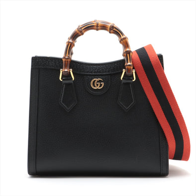 Gucci Black Leather Diana Small Tote Bag [Clearance Sale]