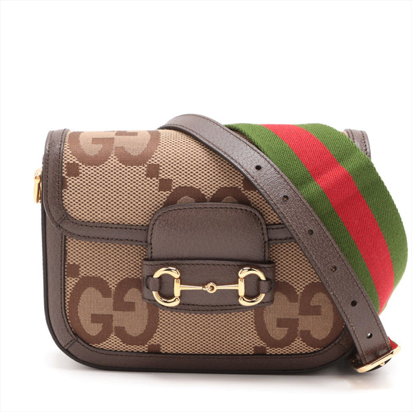 Gucci Brown GG Supreme Horsebit 1955 Mini Shoulder Bag [Clearance Sale]