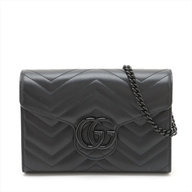 Gucci Black Leather GG Marmont Super Mini Bag [Clearance Sale]