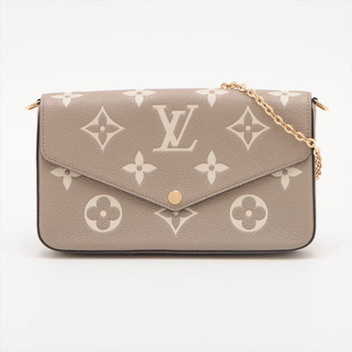 Louis Vuitton Tourterelle Bicolor Monogram Empreinte Leather Felicie Pochette [Clearance Sale]