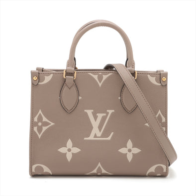 Louis Vuitton Tourterelle Bicolor Monogram Empreinte Leather OnTheGo PM [Clearance Sale]