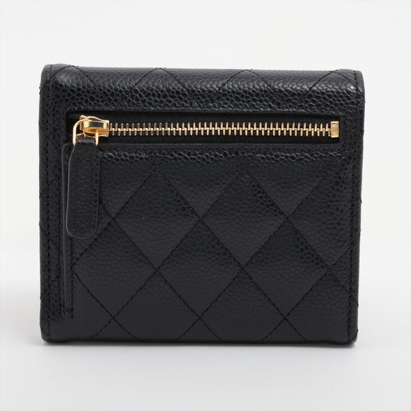 Chanel Black caviar Leather Compact Wallet [Clearance Sale]