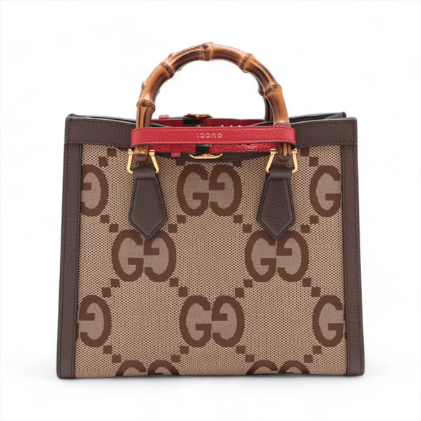 Gucci Brown GG Jumbo Small Diane Tote Bag [Clearance Sale]