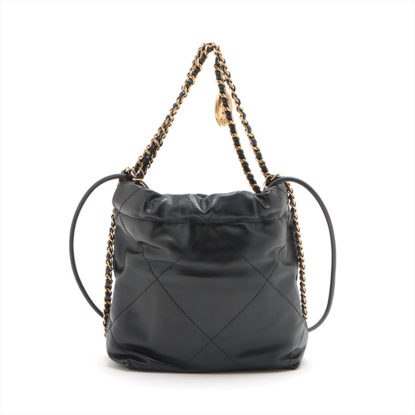 Chanel Black Leather Chanel 22 Small handbag [Clearance Sale]