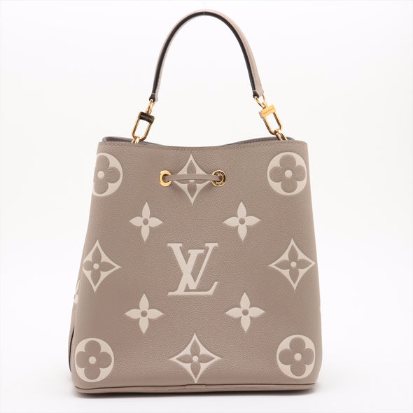 Louis Vuitton Tourterelle Bicolor Monogram Empreinte Leather NeoNoe MM [Clearance Sale]