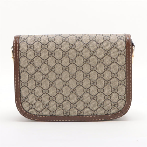 Gucci Brown GG Supreme Gucci Horsebit 1955 Small Shoulder Bag [Clearance Sale]