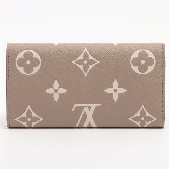 Louis Vuitton Tourterelle Bicolor Monogram Empreinte Leather Sarah Wallet [Clearance Sale]