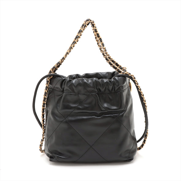 Chanel Black Leather Chanel 22 Small handbag [Clearance Sale]