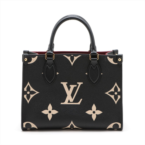 Louis Vuitton Black White Bicolor Monogram Empreinte Leather OnTheGo PM [Clearance Sale]