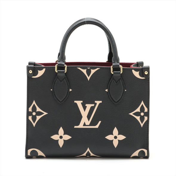 Louis Vuitton Black Beige Bicolor Monogram Empreinte Leather OnTheGo PM [Clearance Sale]