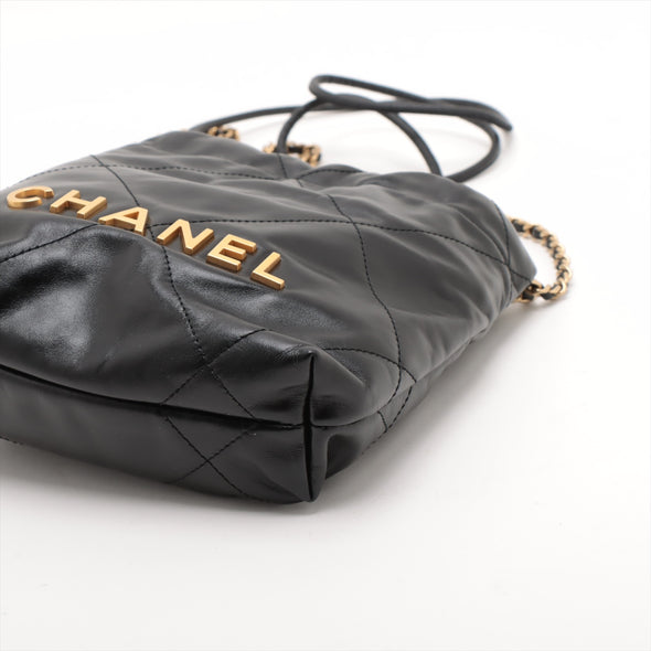 Chanel Black Leather Chanel 22 Small handbag [Clearance Sale]