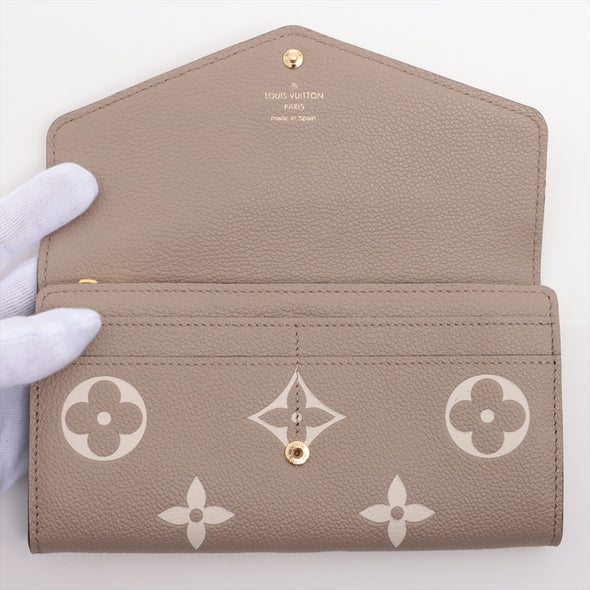 Louis Vuitton Tourterelle Bicolor Monogram Empreinte Leather Sarah Wallet [Clearance Sale]