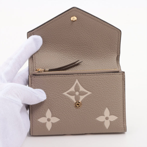 Louis Vuitton Tourterelle Bicolor Monogram Empreinte Leather Victorine Wallet [Clearance Sale]