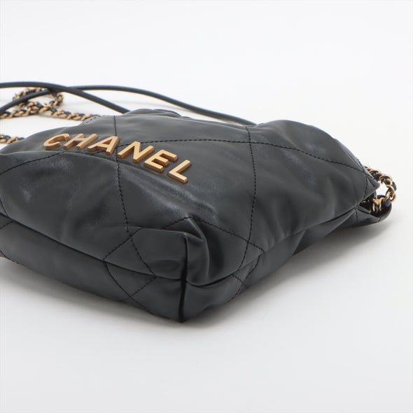 Chanel Black Leather Chanel 22 Small handbag [Clearance Sale]