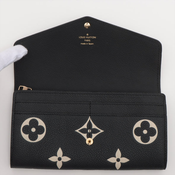 Louis Vuitton Black Beige Bicolor Monogram Empreinte Leather Sarah Wallet [Clearance Sale]