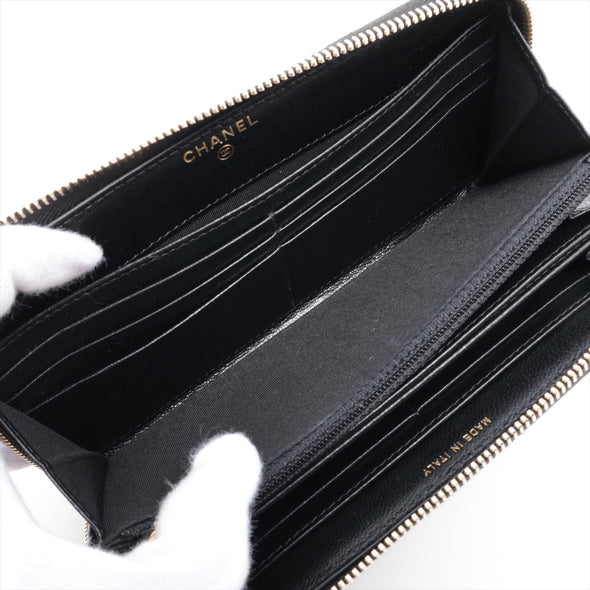 Chanel Black Nappa Leather Chanel 19 Zip Wallet [Clearance Sale]