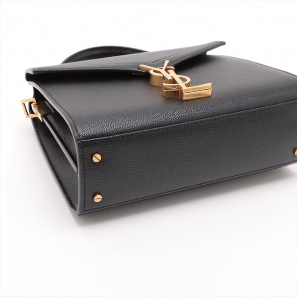 Saint Laurent Black Grained Leather Cassandra Mini Top Handle Bag [Clearance Sale]