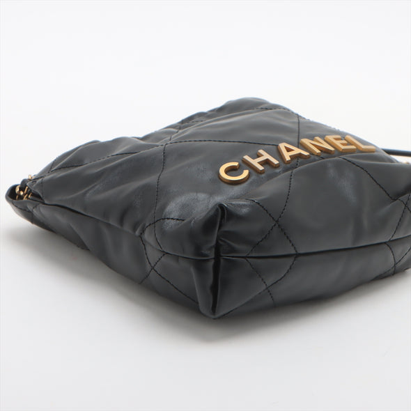 Chanel Black Leather Chanel 22 Small handbag [Clearance Sale]