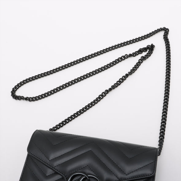 Gucci Black Leather GG Marmont Super Mini Bag [Clearance Sale]