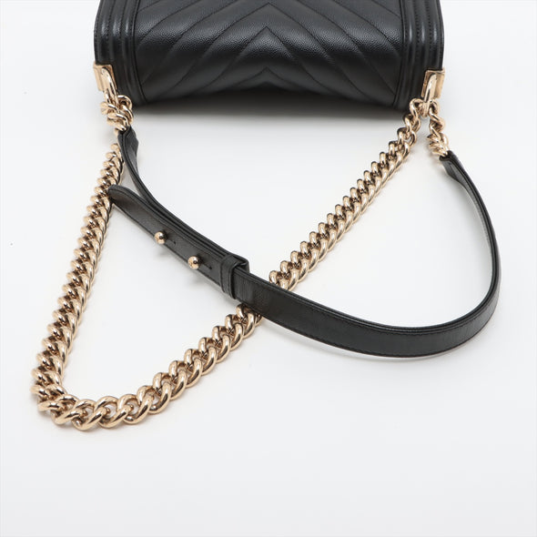 Chanel Black Caviar Leather Boy Chanel Handbag [Clearance Sale]