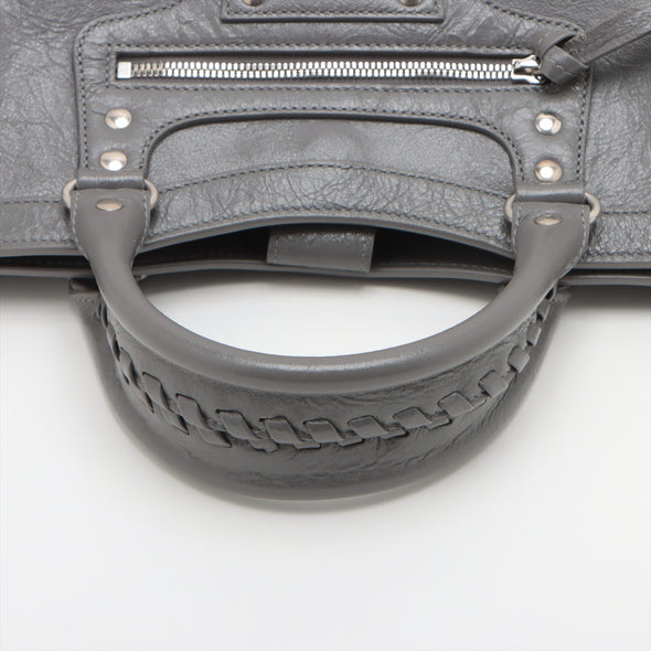 Balenciaga Grey Leather Neo Classic 2Way Shoulder Bag [Clearance Sale]