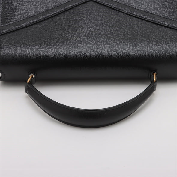 Saint Laurent Black Grained Leather Cassandra Medium Top Handle Bag [Clearance Sale]