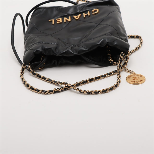 Chanel Black Leather Chanel 22 Small handbag [Clearance Sale]