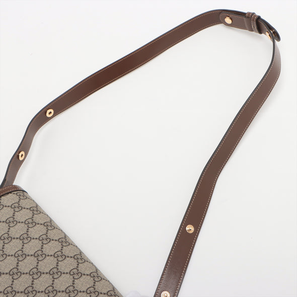 Gucci Brown GG Supreme Gucci Horsebit 1955 Small Shoulder Bag [Clearance Sale]