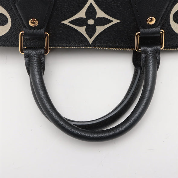 Louis Vuitton Black Beige Bicolor Monogram Empreinte Leather Speedy Bandouliere 25 [Clearance Sale]