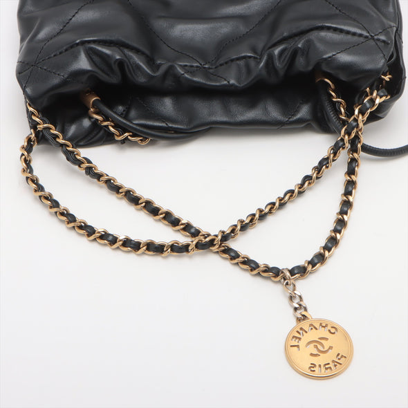 Chanel Black Leather Chanel 22 Small handbag [Clearance Sale]