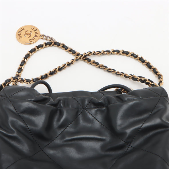 Chanel Black Leather Chanel 22 Small handbag [Clearance Sale]