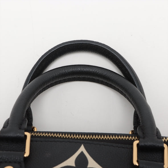 Louis Vuitton Black Beige Bicolor Monogram Empreinte Leather Speedy Bandouliere 25 [Clearance Sale]